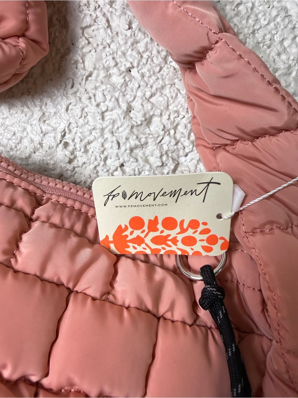 NWT FP Movement by Free People Quilted Dusty Rose Crossbody Bag - Picture 2 of 5